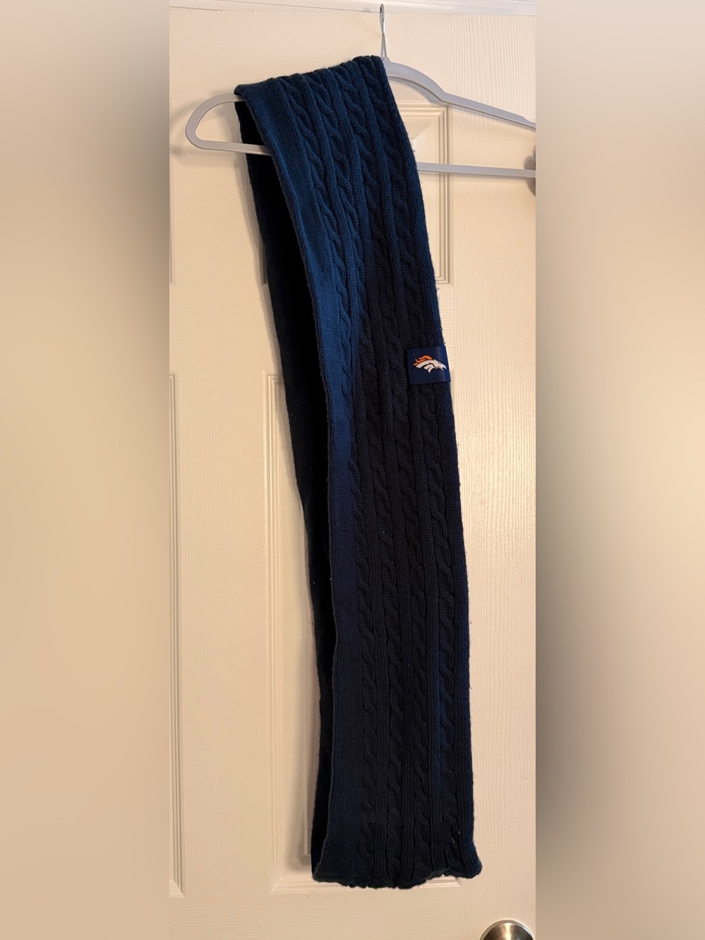 Denver Broncos Navy Cable Knit Scarf